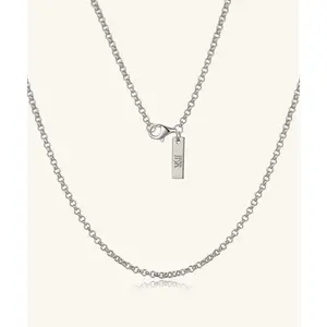 24K White Gold Rolo Chain - 2mm