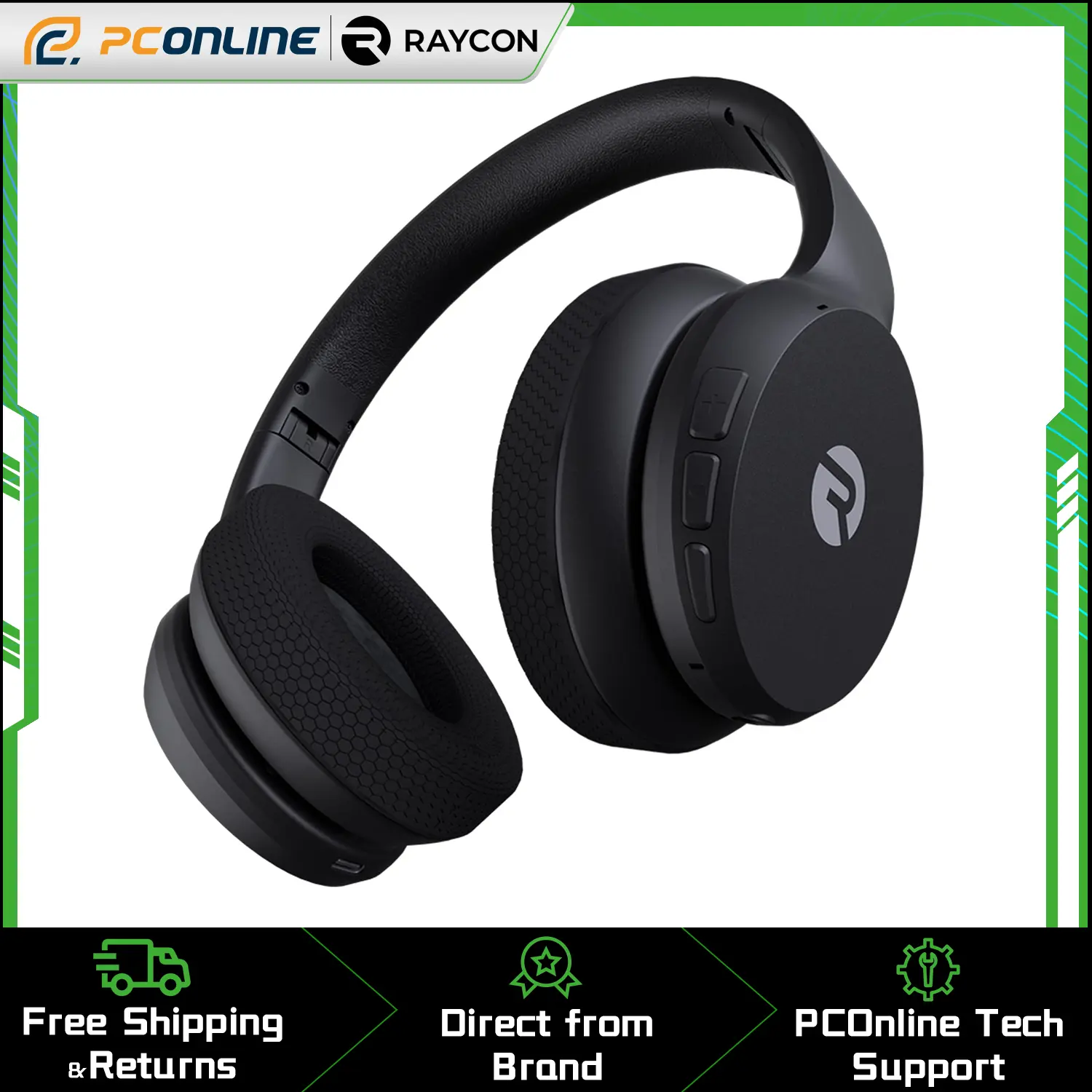 Raycon Global Inc. RBH841 Fitness Adjustable Bluetooth Wireless Headphones - Over-Ear, 45hrs Battery, ANC Noise Cancellation, Awareness Mode, IPX4 Water Resistant, Headphones for Sports, Noise Cancellation Headphones