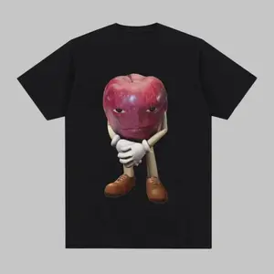 Sad Apple Meme Graphic Oversized T Shirt 100% Cotton Short Sleeve Tee For Viral Meme Fans Trendy t-shirts Good Graphic Tees Summer Outfits