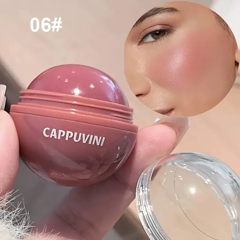 2-in-1 matte blush ball, spherical design, suitable for lips and cheeks, long-lasting, rich color, universal shade, brightens with a naturally rosy and sophisticated color, suitable for all skin tones, Lip And Cheek Tint, Cosmetics Products