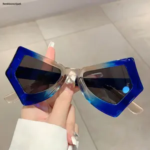 Unisex Irregular Frame Blue Light Blocking Glasses | Vintage Trendy Statement Eyewear | Fashion Stylish Optical Glasses with Unique Modern Shape | Perfect for Outdoor Activities, Travel, Daily Wear & Street Style Accessories