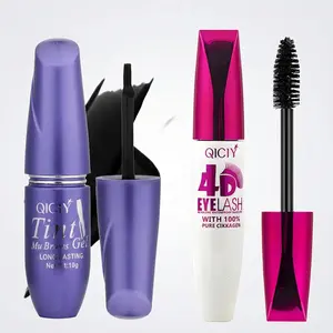 Eyebrow Tint Gel 03# & 4D Waterproof Mascara Bundle, 10g Balm and 10ml Mascara for Long-Lasting, Quick-Drying Eye Makeup for Adults, Eyebrow Makeup Products