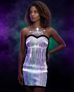Fiber Optic Light Up Dress — White