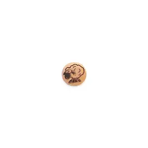 Togl Wood Natural Cork Slightly Convex Sheep Round Shank Button