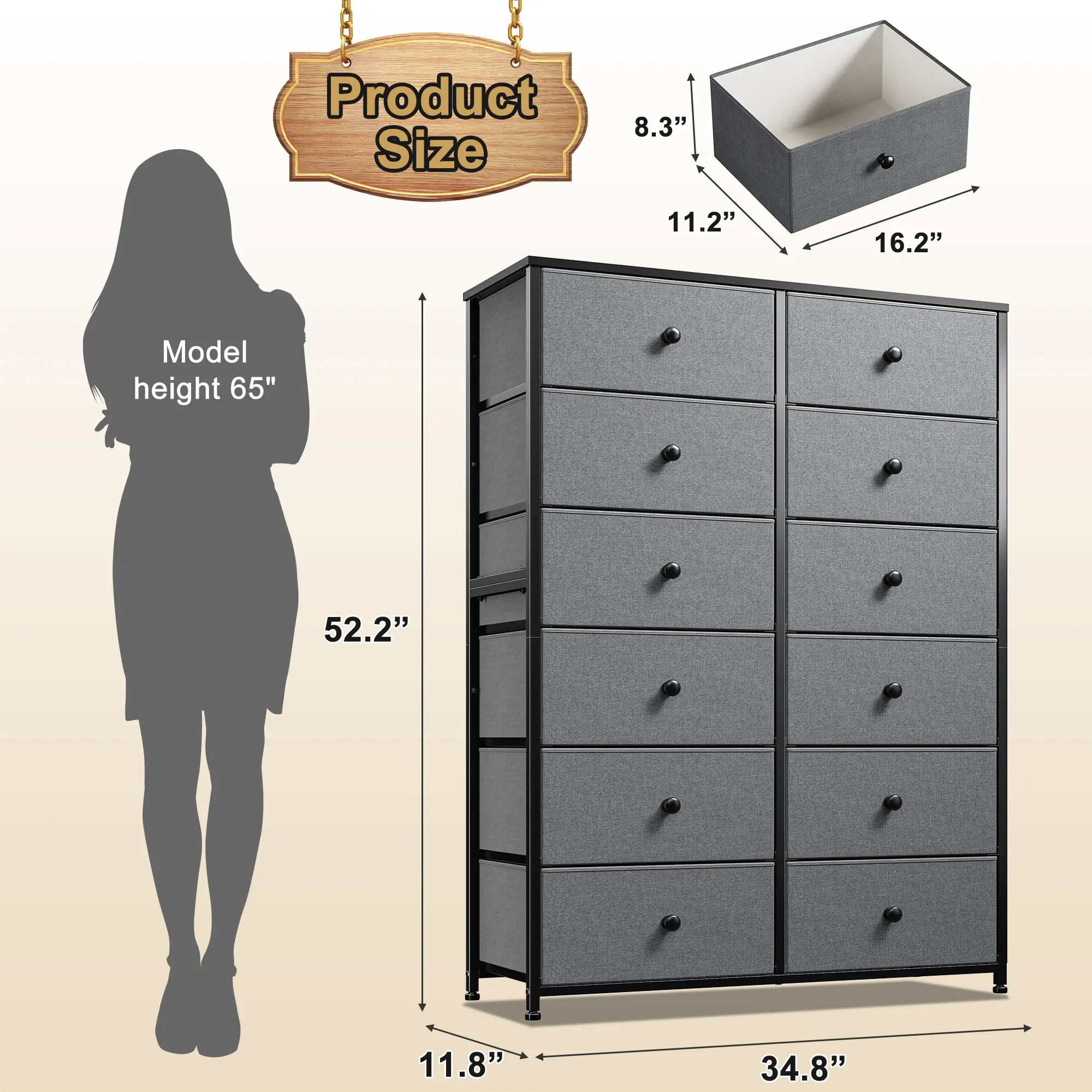 12 Drawers-Gray