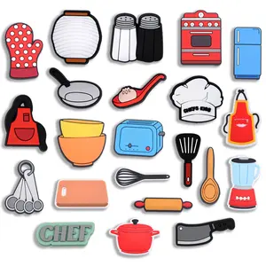 Cooking Croc Charms 22PCS PVC Clog Pins Accessories Party Favors Birthday Gifts Holidays Decoration for Boys Women Girls