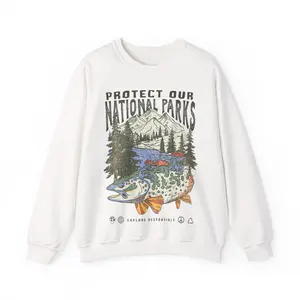 [ Sale Up To 40%] 90s National Parks Unisex Sweatshirt Granola Girl Shirt Respect the Local Wildlife Pullover Hiking Camping Clothes Wanderlust Shirt