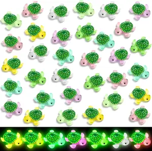 98 count Luminous Mini  Turtles Miniature Sea Turtle Glow in The Dark Cute  Turtles Figurines for Crafts Doll House Garden Miniature Moss Landscape Home Cake Topper Decor (Vibrant)