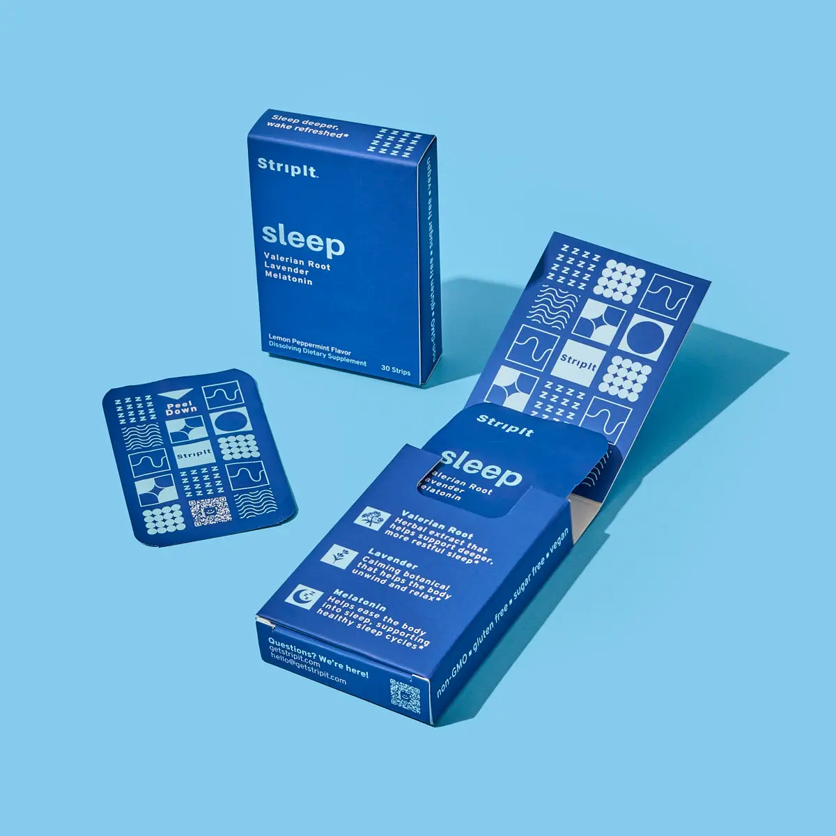 StripIt Sleep Strip | Melatonin + Botanicals | Lemon Peppermint | 30 Dissolvable Oral Strips