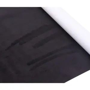 Black Microfiber Fabric Self-Adhesive Suede Look 16.5in x 59in, Synthetic Leather-Stretch Fabric Perfect For Car Interior Decorate