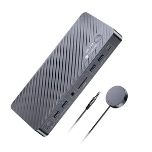 AV Access iDock M10 KVM Switch Docking Station for MacBook & Desktop PC, Dual 4K HDMI Displays, 10-in-1, 100W Power Delivery, EDID Emulation