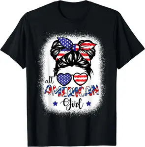 All American Girls 4th of July Bleached Shirts Daughter USA T-Shirt
