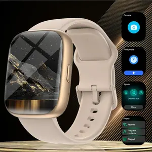 Built-in Alexa Smartwatch, 1 Count IP68 Waterproof Bluetooth-compatible Connectivity Watch Compatible with Android iOS, LCD Screen Smart Watch with Hook-and-Loop Clasp