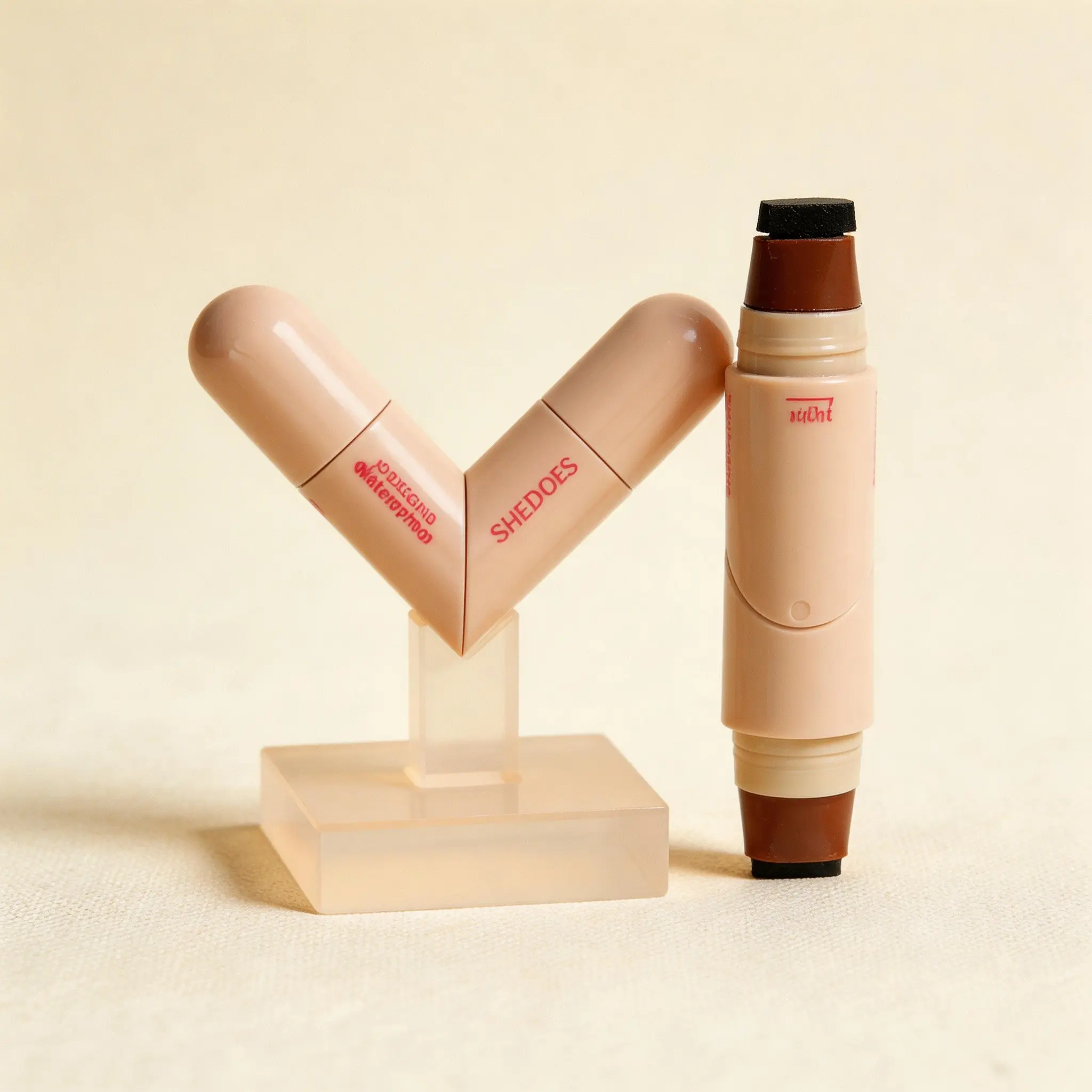 2-in-1 Rotating Winged Eyeliner Stamp Pen - Dual-Head Black & Light Brown Eyeliner Stick, Waterproof, Quick-Dry, Oil-Resistant, Long Lasting, Smudge Proof Makeup for Precise Daily Use, Long Lasting Eyeliner, Waterproof Eyeliner