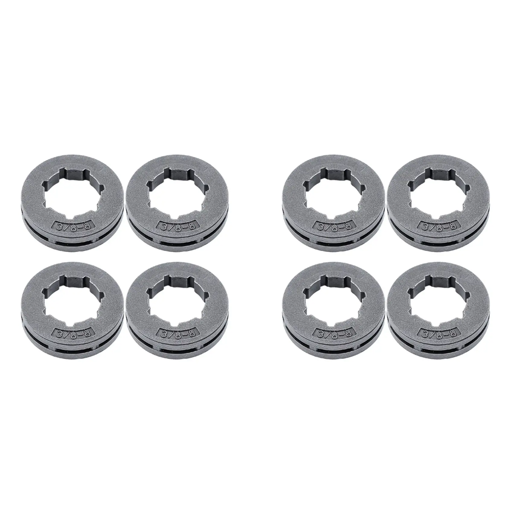 8 x Steel Sprocket Rim, 3/8 Inch Pitch, 8 Tooth, 22mm Inner Hole Chainsaw Replacement Part for STIHL 064 066 088 090 MS660 MS880, Husqvarna 394 395, 8 X Sprocket Rim