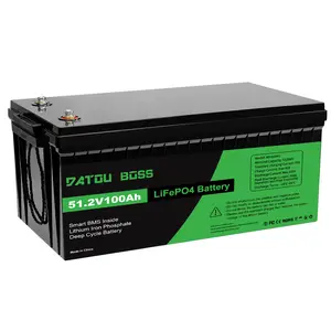DATOUBOSS 48V 100Ah LiFePO4 Golf Cart Battery Max.5120Wh 48V 100AH Lithium Battery with 200A BMS, 15,000+ Deep Cycle for Solar RV, Off Grid Applications, Boat, Backup Power