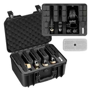 summervibes VEVOR Hard Pistol Case, Heavy Duty Hard Gun Case with XPE Foam Lining, Waterproof Pistol Storage Box with Customizable Interior Handle for Gun, Lenses, Camera, Gear, TSA Compliant, 15.9x12.5x7.5 in, Custom Handle