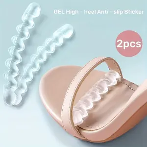 2pcs Self-Adhesive Gel Heel Grips, Wave Design for Enhanced Grip, Comfortable and Soft, Universal Fit for High Heels