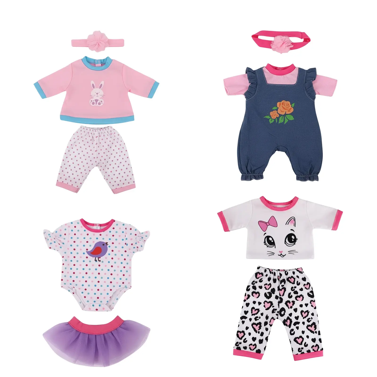 Baby Doll Clothing Set for Girls 43.18-45.72cm, Fashionable Baby Doll, Doll Outfit, Perfect Halloween & Christmas Gift