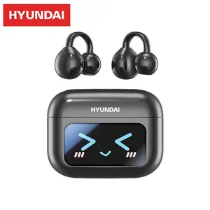 HYUNDAI M100 Clip-on Design Wireless Earphone, Bluetooth-compatible Earbuds with Touch Control, Electronic Sweat Resistant Earphone for Sports, Gaming, Running, Audio, TWS Wireless Headphones