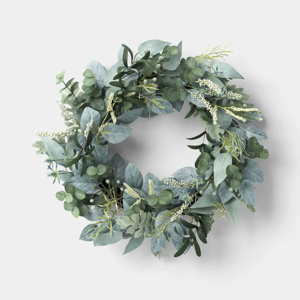 26" Eucalyptus Artificial Wreath - Threshold designed with Studio McGee 26" Eucalyptus Artificial Wreath - Threshold designed with Studio McGee