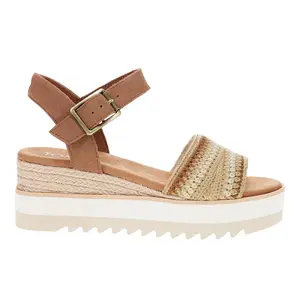 TOMS Womens Diana Platform Espadrille  Casual Sandals Casual Mid Heel 2-3" - Brown