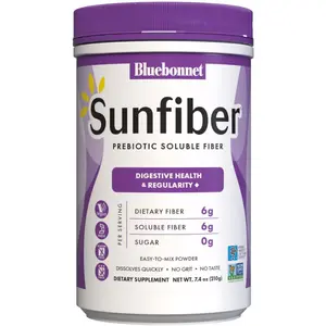 Sunfiber Prebiotic Soluble Fiber 6g Plant Based Digestive Health Support Vegan Non GMO Low FODMAP Unflavored 30 Servings
