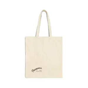 Canvas Tote Bag — Minimal "Progress" Script Eco Shopper