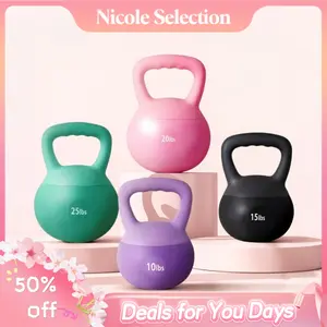 Nicole Selection 10-30 lbs Soft Kettlebell  for Women - PVC Leather, Quiet Non-Slip Grip, Sand Filled for Glutes & Legs Workout