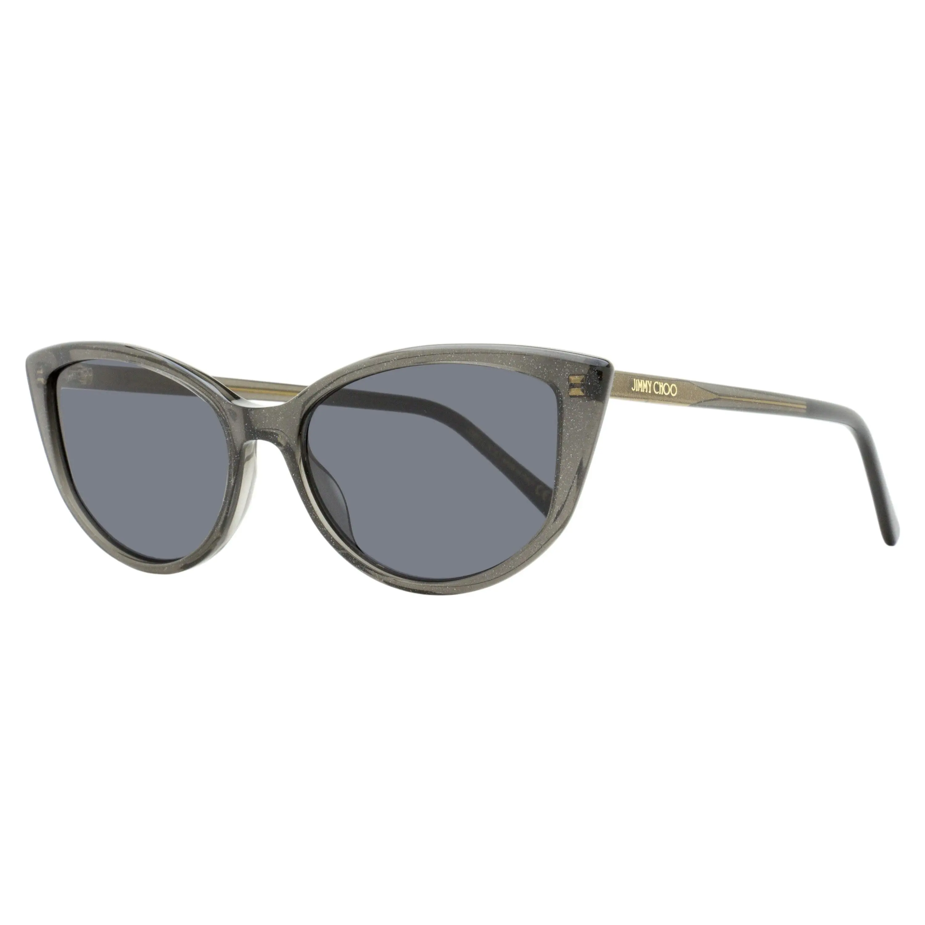 Women's Jimmy Choo Nadia Cat Eye Designer Sunglasses - Y6UIR, Glitter Gray, 56mm, Slender, Elegant Branding, Structured, UV Protection, Acetate, Plastic, Fashion Eyewear Accessory