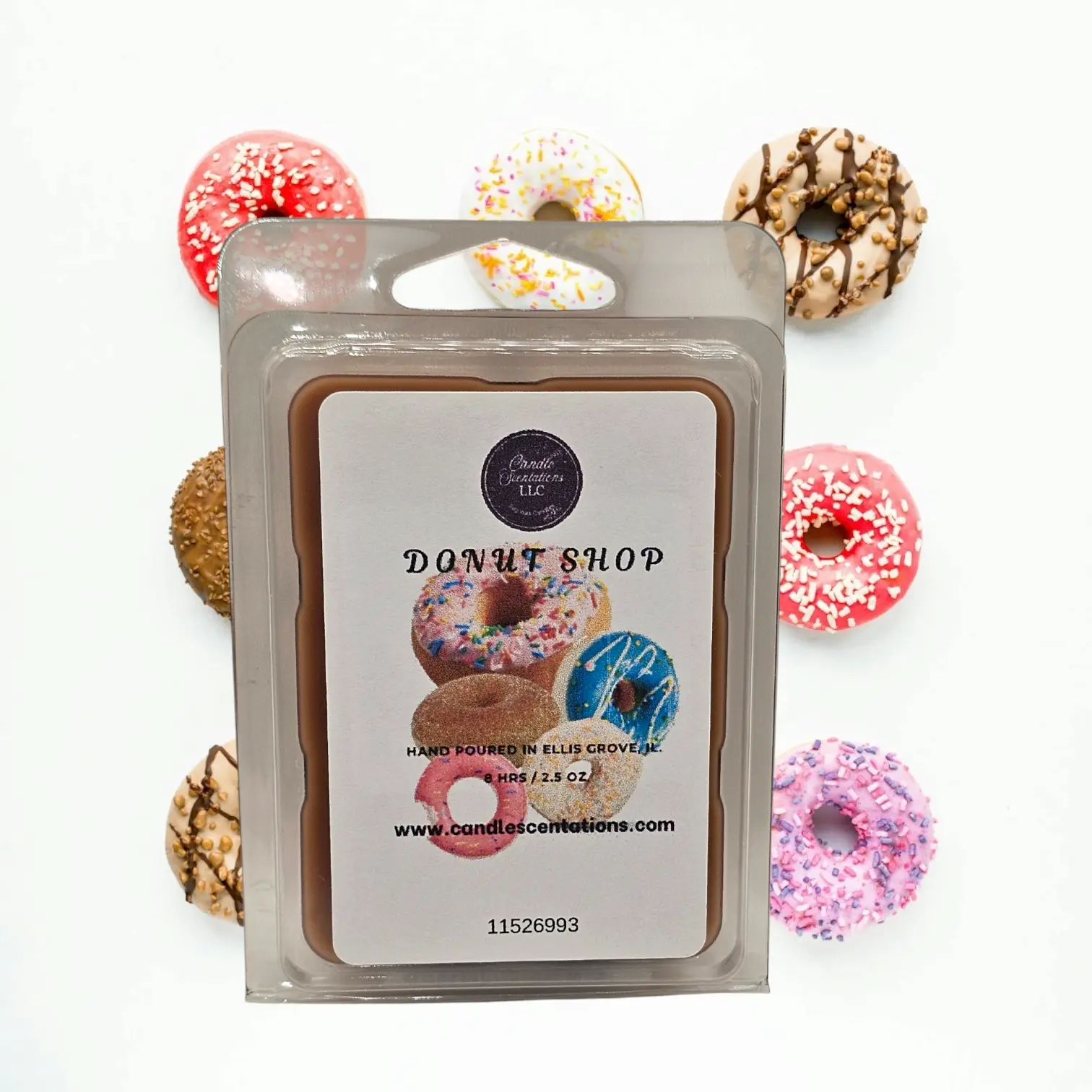 Donut Shop 2.5oz Wax Melt - Hand Poured in Luxurious Gems - Ideal for Candle Decor & Fragrance - Freshener & Aroma