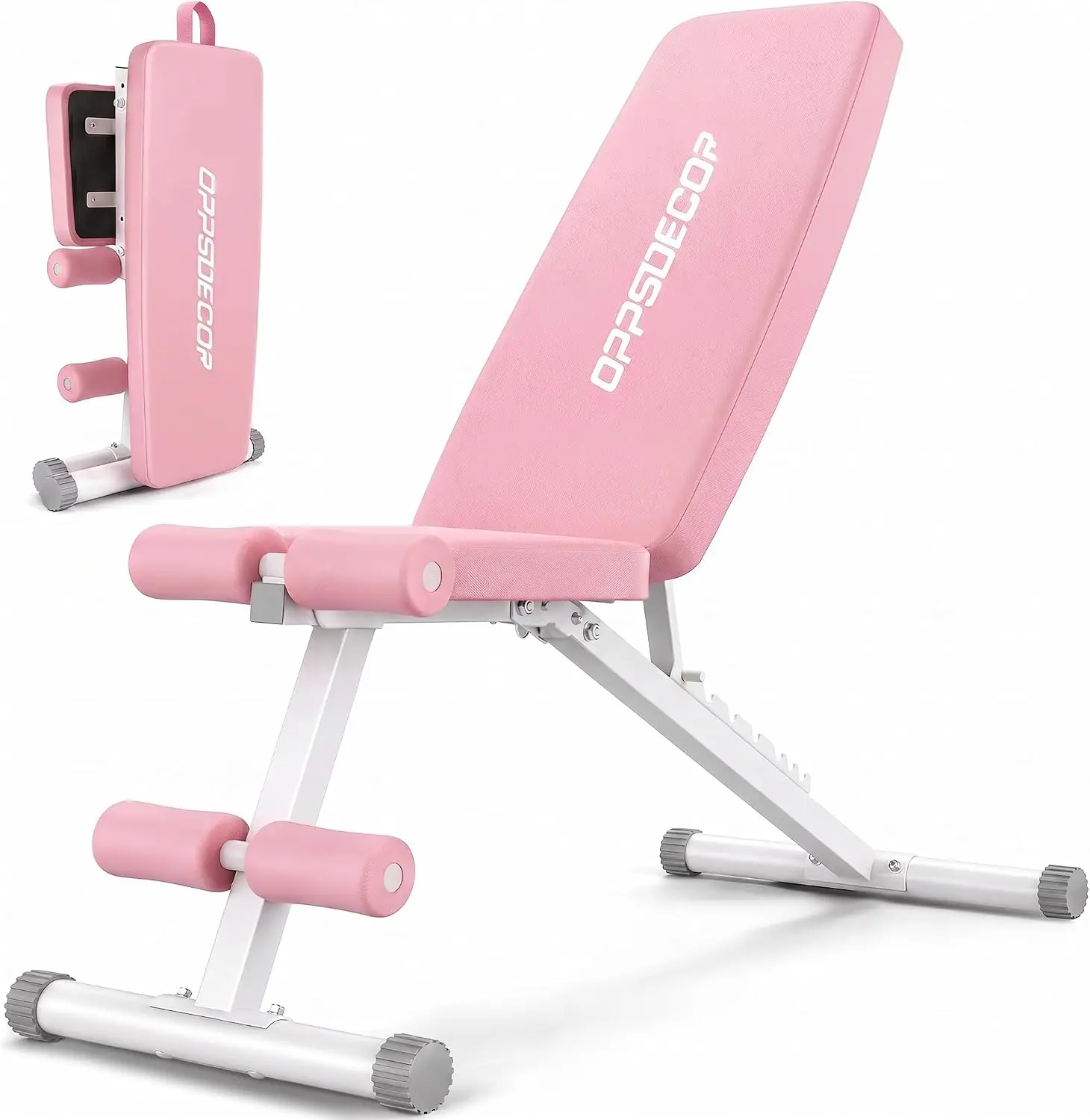【TikTokShopBlackFriday】OPPSDECOR Basic Weight Bench for Home Gym, 8 Backrests Adjustable Bench with 660LBS Weight Capacity for Chest Shoulders Arms Muscles, Foldable and Compact for Small Space Apartment Room