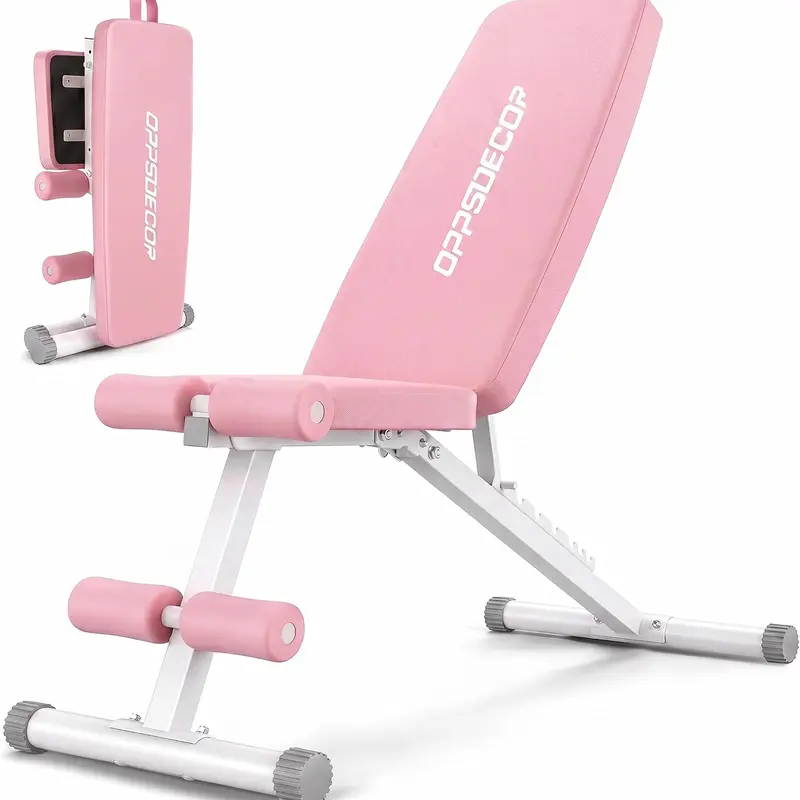 【TikTokShopBlackFriday】OPPSDECOR Basic Weight Bench for Home Gym, 8 Backrests Adjustable Bench with 660LBS Weight Capacity for Chest Shoulders Arms Muscles, Foldable and Compact for Small Space Apartment Room