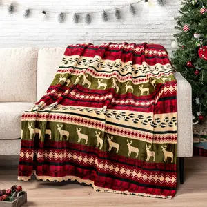 PAVILIA Christmas Throw Blanket | Red Christmas Holiday Fleece Blanket | Soft, Plush, Warm Winter Cabin Throw, 50X60 (Red Christmas) PAVILIA