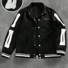 Mens Varsity Jacket Baseball Bomber Jacket Embroidered Long Sleeve Loose Knit Vintage Casual Streetwear Street Fashion Casual Style Outerwear Jackets Coats with Patchwork Hipster Utility Fleece Tops Casual Trendy Coat Casual Fashionable Jacket