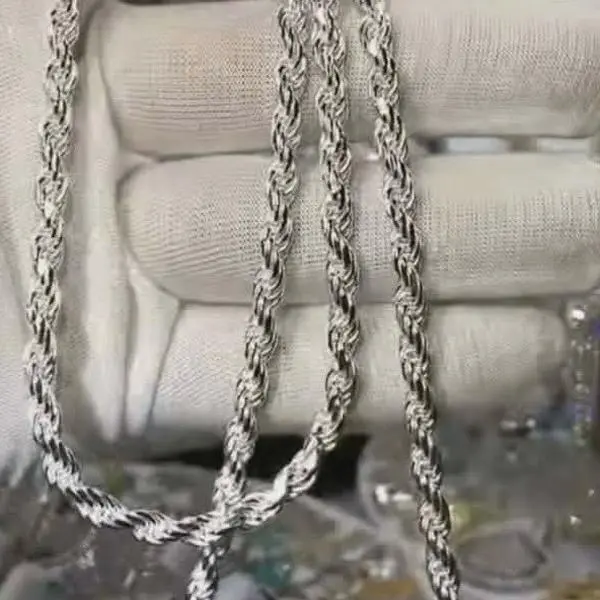 26 in 5mm Sterling Silver Diamond-Cut Rope Chain, Fine Silver Jewelry Accessory