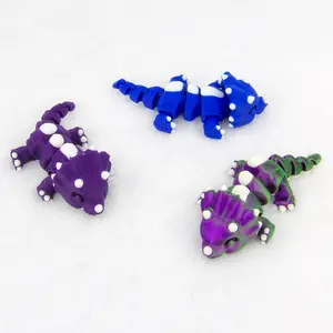3D Printed Tiny Triceratops – Articulated Dinosaur Toy, Fidget Desk Pet, Unique Gift for Dino Lovers