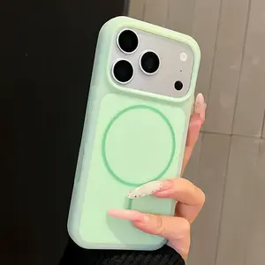 New Summer Dopamine Magnetic Gel Case - Premium Shock-Resistant, Minimalist Silicone Cover for iPhone 17, 16, 15 Series (Pro/Pro Max Models)