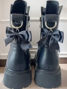 Ribbon Bow Pendant Shoe Buckle Boot Back Shoe Accessory Footwear DIY Jewelry Fit Necklace Bag Keychain Decoration Shoe Charms