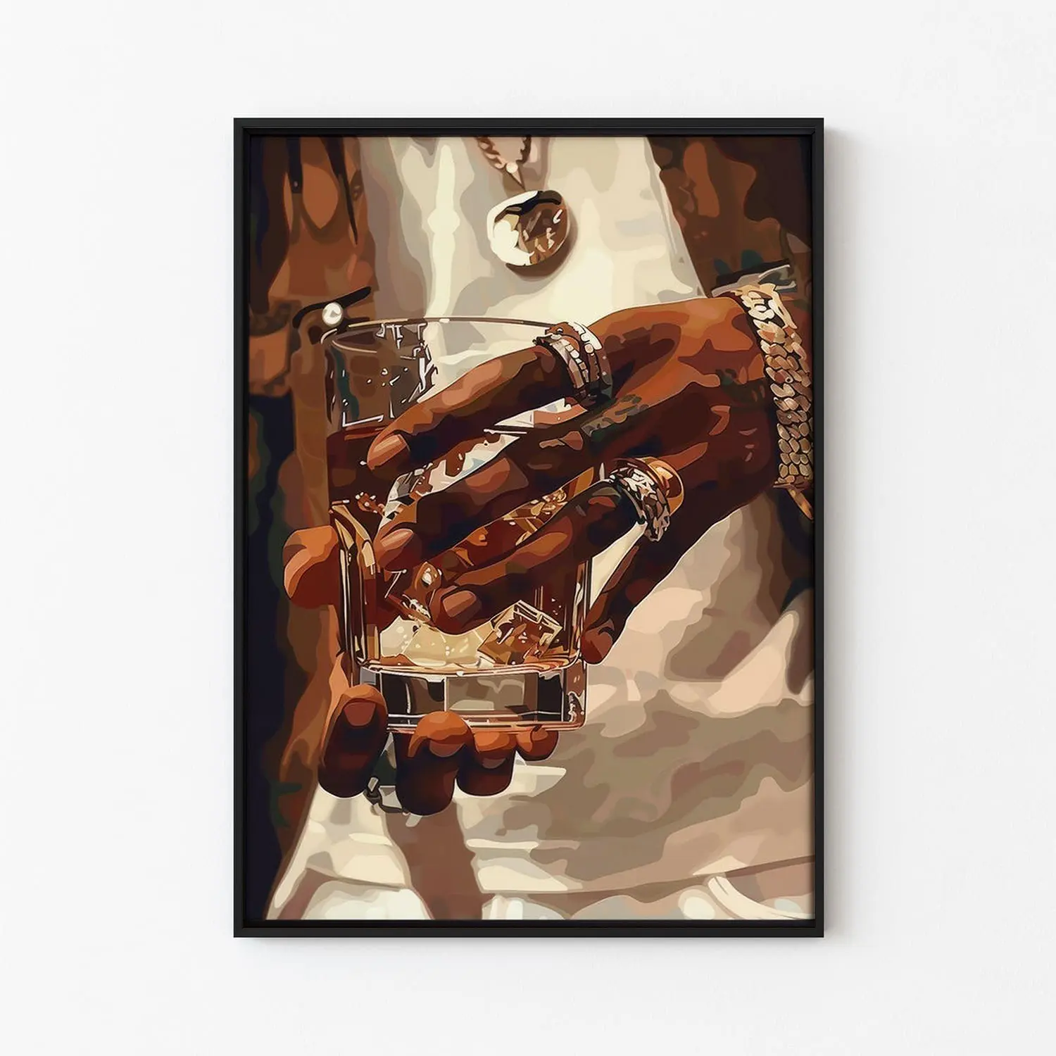 Glossy Bourbon Whiskey Photo Print - 8x12 in (20cmx30cm) Unframed Single-Sided Black Man Wall Art, Multi-Size Collectible Cocktail Bar Decoration Gift, 8X12 Inch (20Cm X 30Cm)