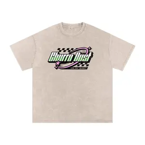 Churro Dust Y2K Logo Graphic Tee – Retro Chrome Mall Aesthetic Streetwear 100% Soft Heavy Weight (250 gsm) Snow Washed Oversized Cotton T-Shirt