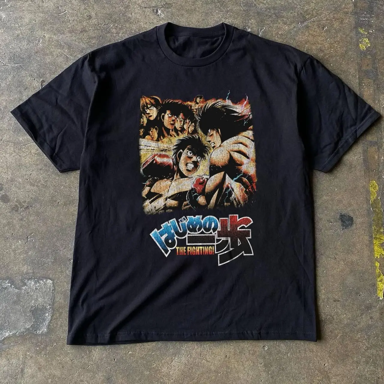 Gildan Men's T-shirt, Vintage style Hajime No Ippo Fighting T-shirt, Vintage Boxing Anime Graphic Tee, Japanese Manga T Shirt, Retro Fighting Shirt, Y2K Streetwear Tee, Black Graphic Shirt, Unisex Anime Tee, Tops, Casual