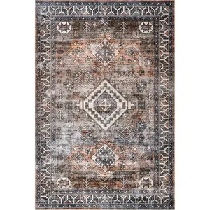 Layana SplashGuard Geometric Machine Washable Area Rug
