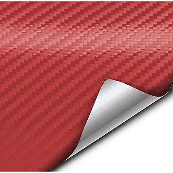 Xpo Red Carbon Fiber Wrap Vinyl Roll With Air Release Technology (1ft X 5ft)