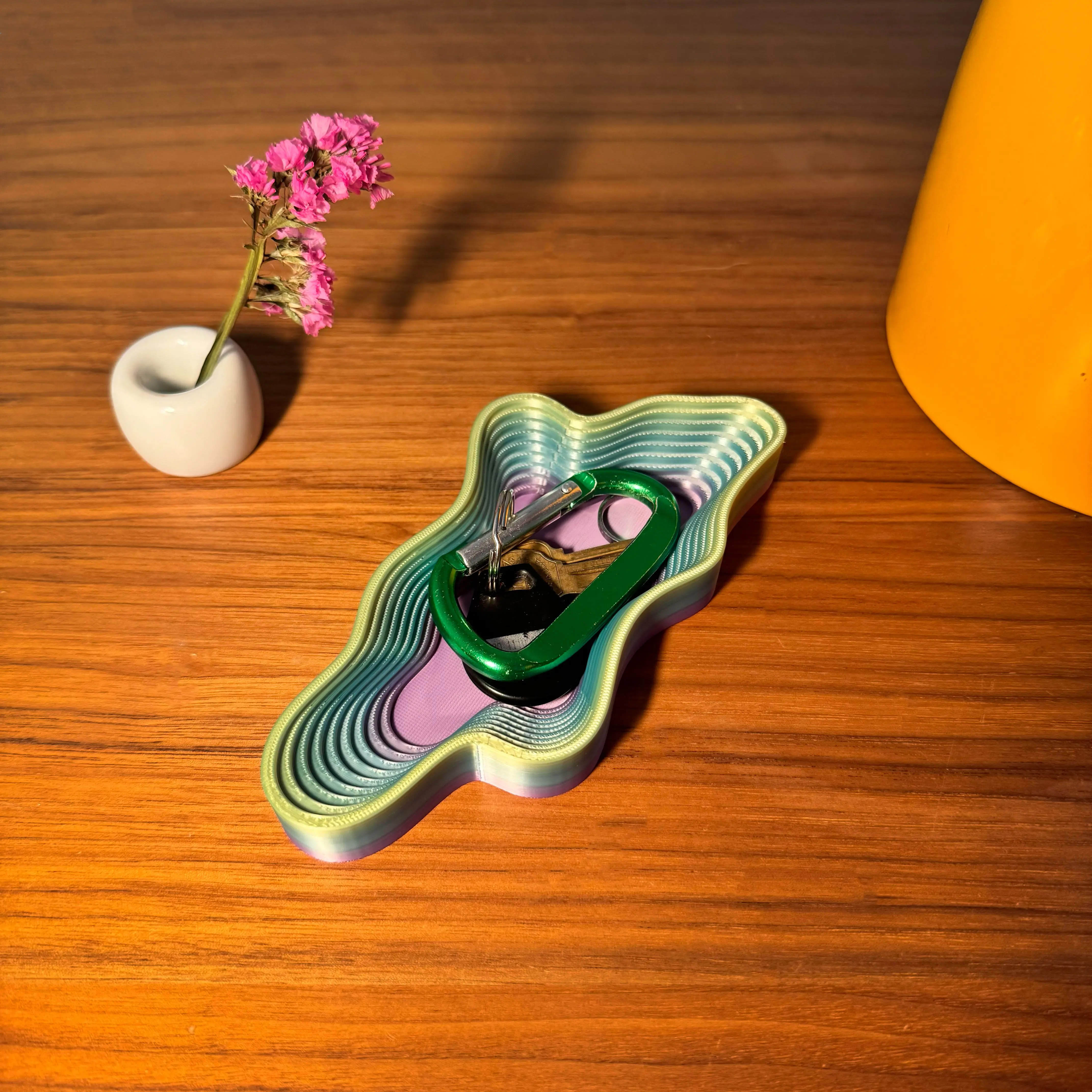 ️ Wave Key Tray – 3D Printed Decorative Key Holder