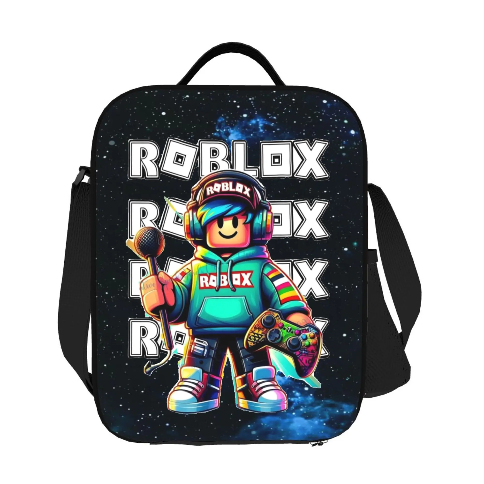 Roblox Galaxy Lunch Bag Reusable Durable Suitable for Students Back to School Office Travel Camping Weekend