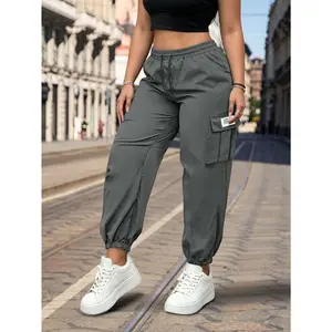 Women Lightweight Breathable Drawstring Cargo Ankle Pants Casual Outdoor Sports Trousers