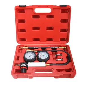 Cylinder Leak Down Tester Kit, Dual Gauge Gasoline Engine Compression Tester with Leak Rate% Reading, 14mm & 18mm Spark Plug Adapters, Automotive Diagnostic Tool