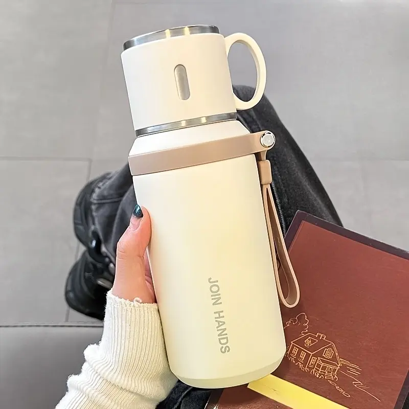 600ML 316 Stainless Steel Insulated Traveler Tumbler, Vacuum Flask with Lid and Cup, Dual Layer Insulation, Portable, Thermal Bottle, Drinkware, Insulated Tumbler Mug, Ideal for Travel and Office