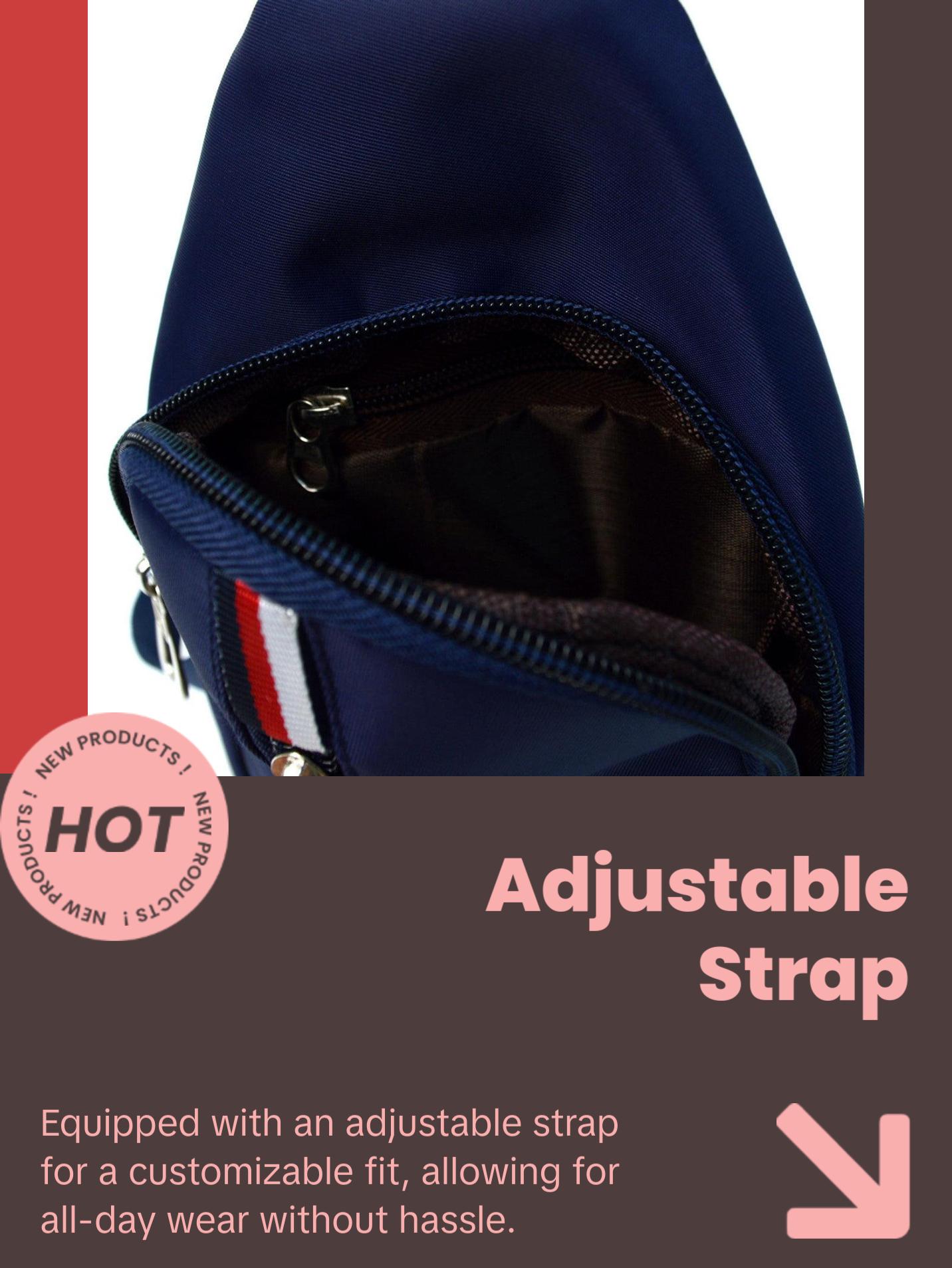 Navy Crossbody Sling Bag with Padded Interior - Compact and Functional